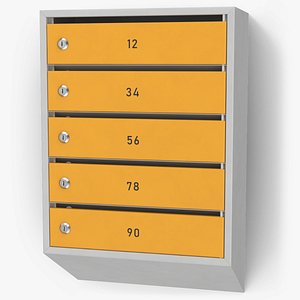 Five Apartment Mailboxes Block