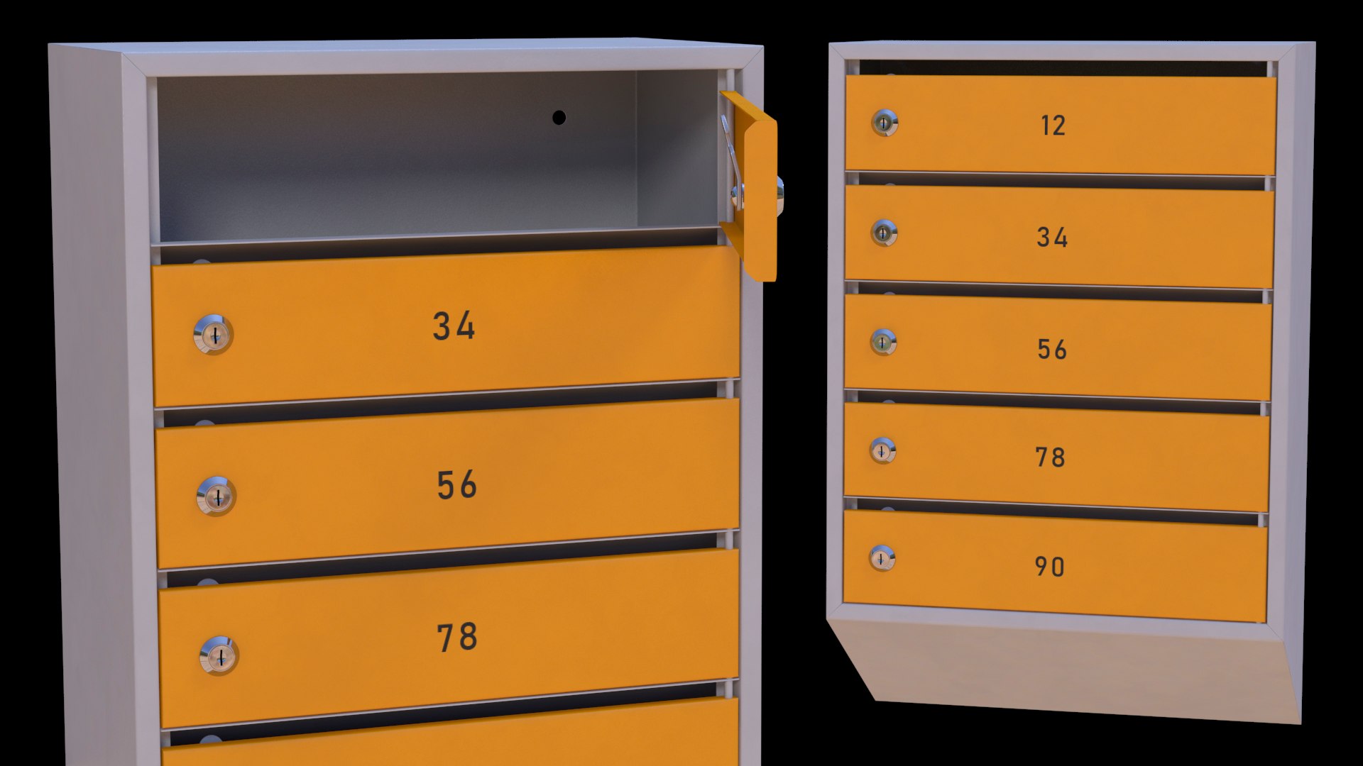 3D model Five Apartment Mailboxes Block - TurboSquid 2004685