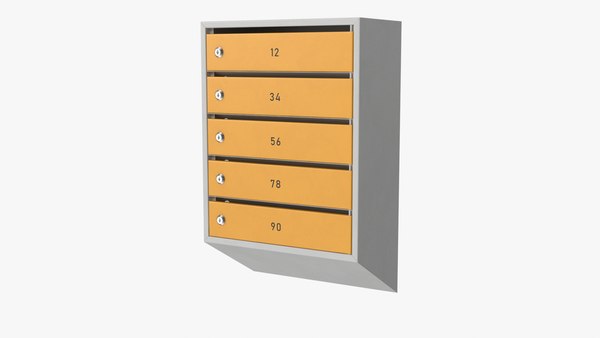 modelo 3d Five Apartment Mailboxes Block - TurboSquid 2004685