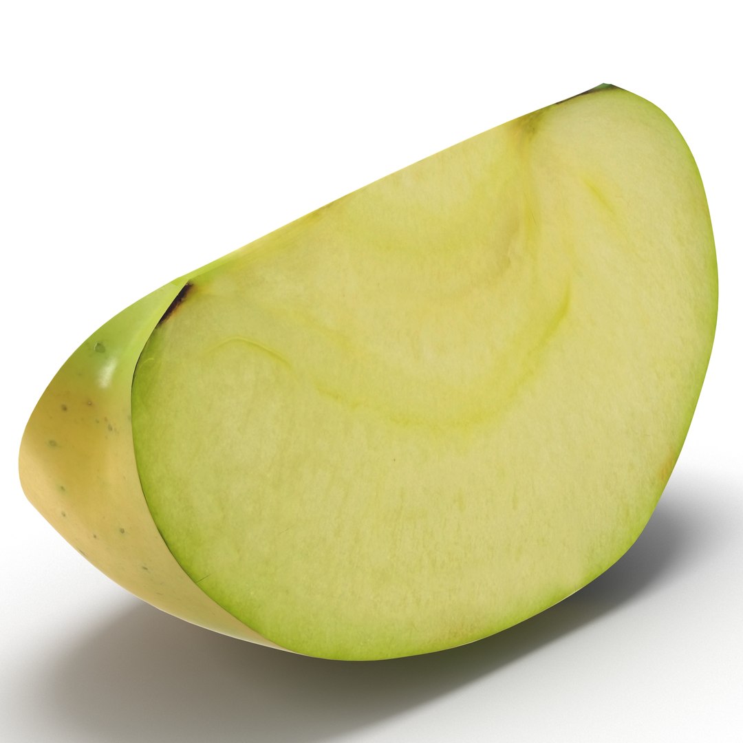 Green Apple Slice 2 3D Model 3D model preview
