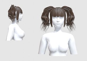 3D Ponytails Female Hair