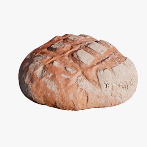 Low Poly  model of Bread game ready model 3D