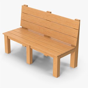Wooden Bench 3D model