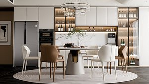 Modern luxury restaurant interior 3D model
