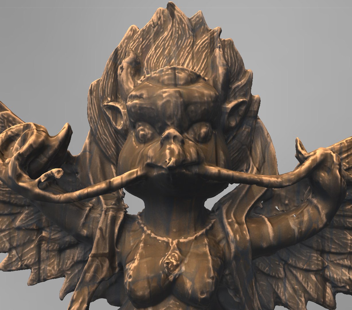 Cartoon Garuda Statue 3d Obj