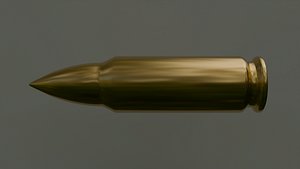 Low Poly Bullet 3D Model Realistic Cartridge Game Asset Blender