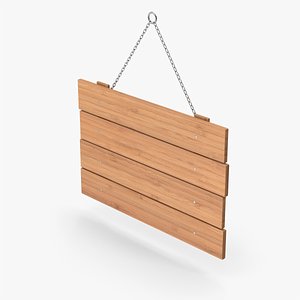 3D Hanging Wooden Board model