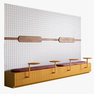 Cafe Seating Area 3D model
