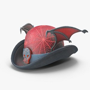 3D Enchanted Red Witch Hat model