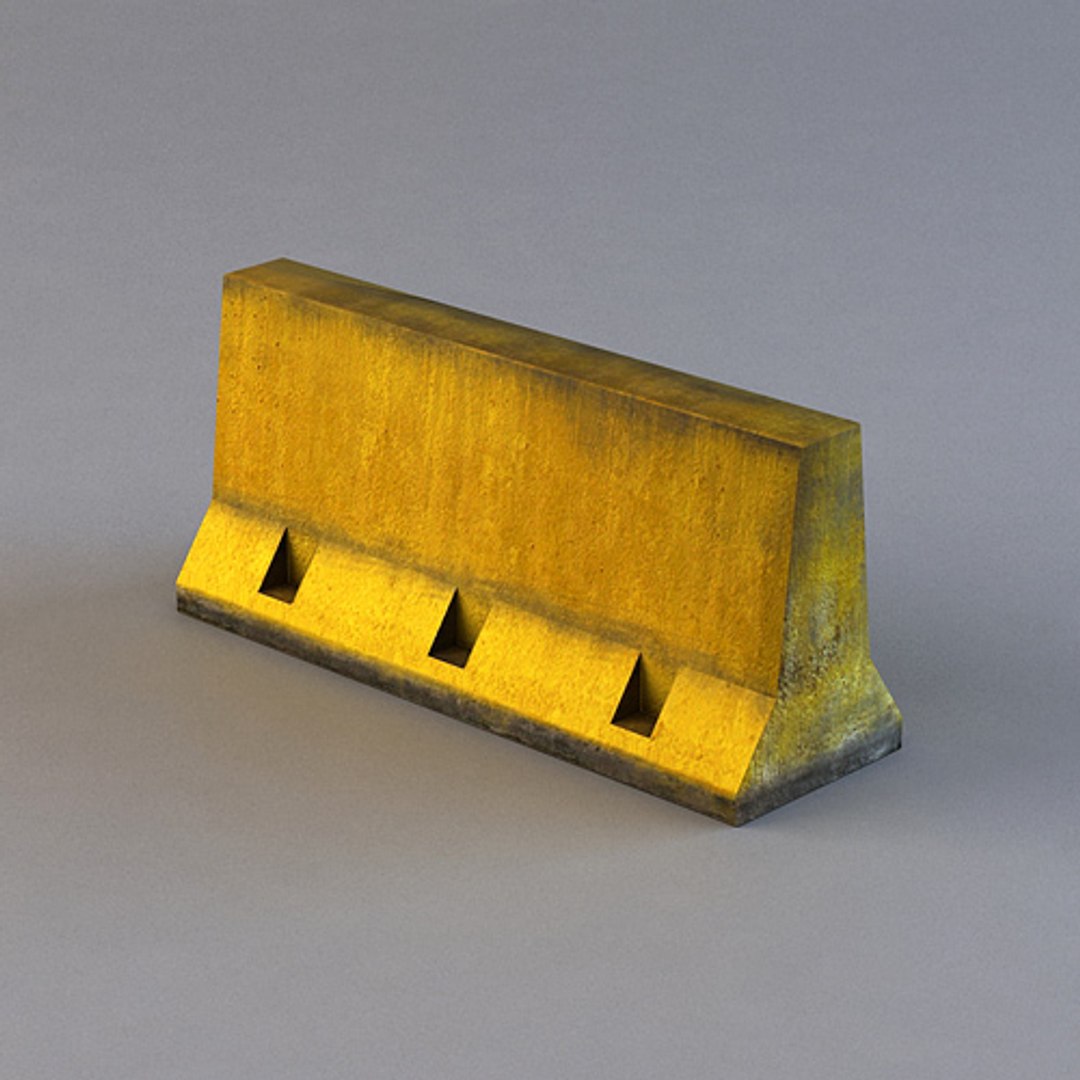 3d Concrete Barrier Road Block