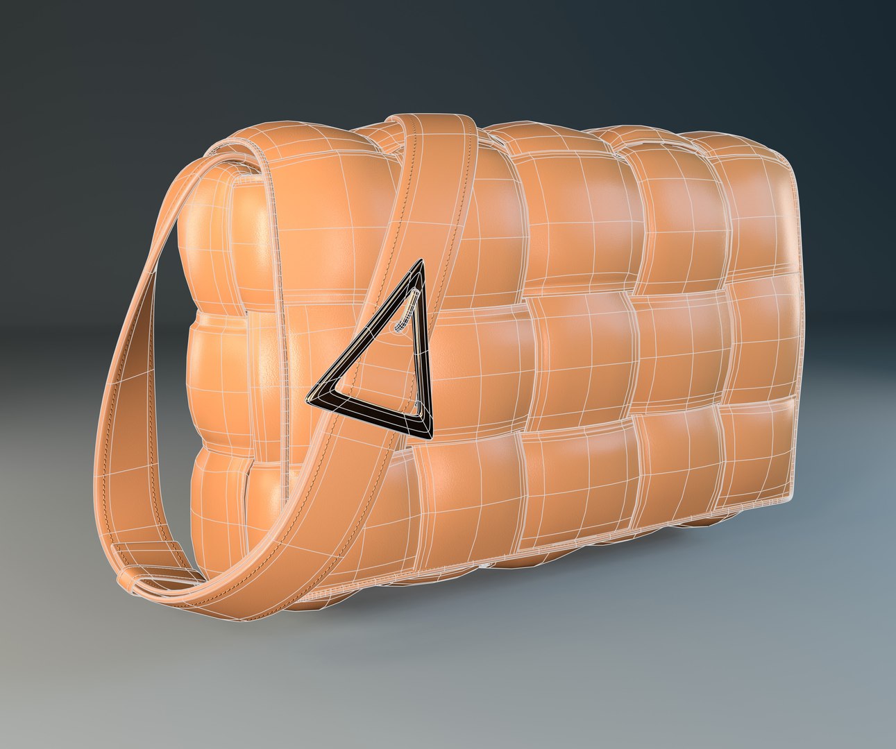3D model Bottega Veneta Medium Point Bag Almond Leather VR / AR / low-poly