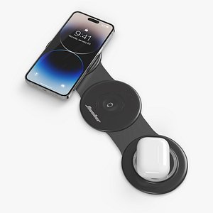 Hicober Magnetic Wireless Charger with iPhone 14 and AirPods