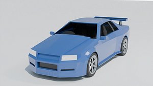 Low Poly JDM Sports Car - Skyline GT-R R34 - Game Ready