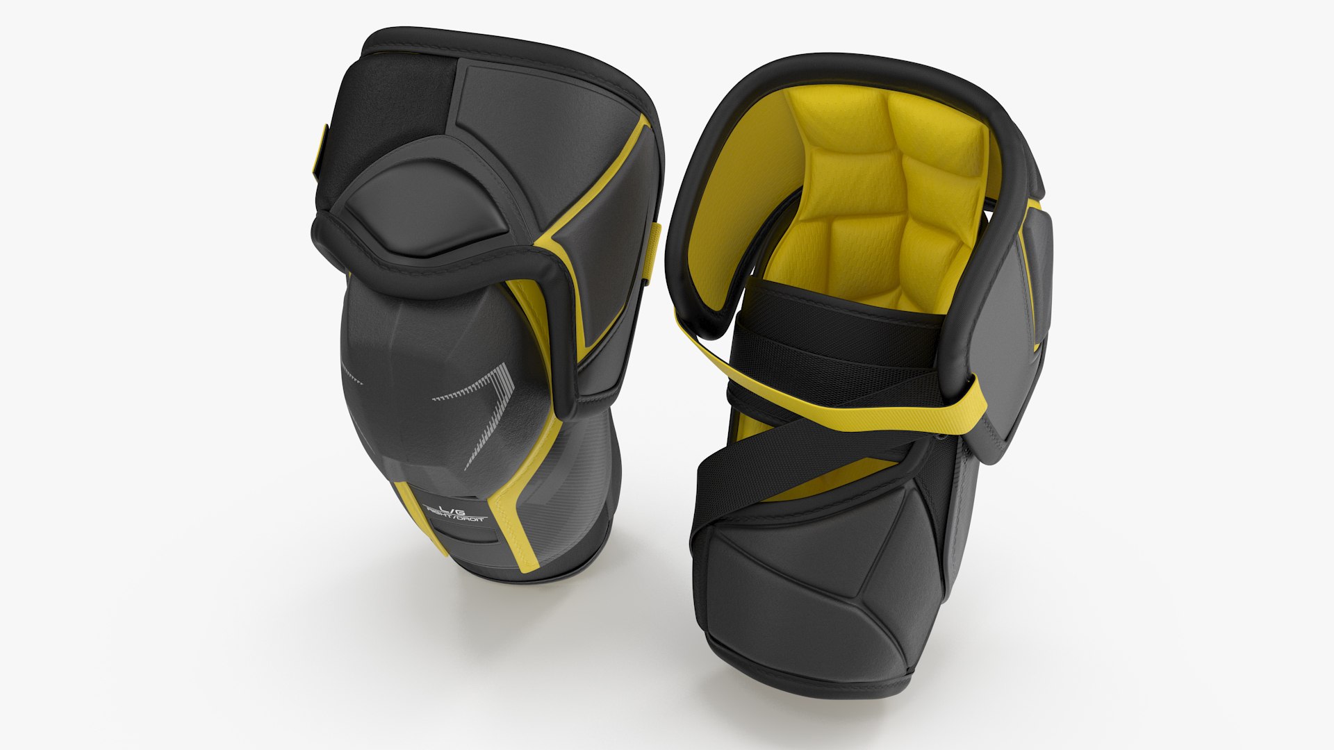 Hockey Elbow Pads Yellow 3D model preview