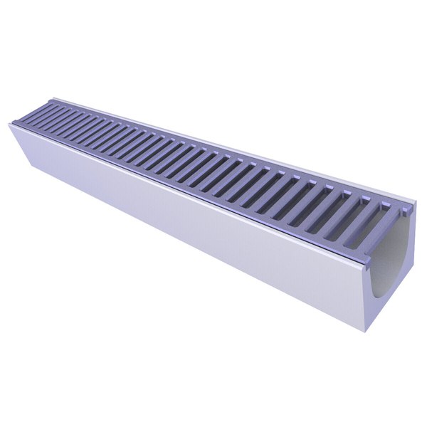 3D model Trench Drain Channel Drain Grate Storm Line Drain 5 ...