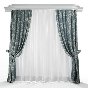 high-quality curtains 3d model