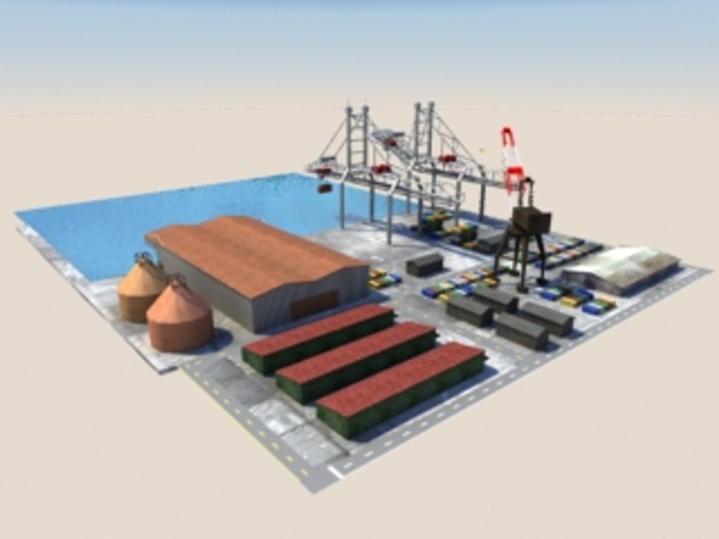 3d Port Harbour Model