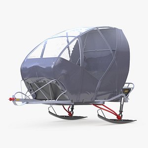 Snowmobile Sleigh 3D model