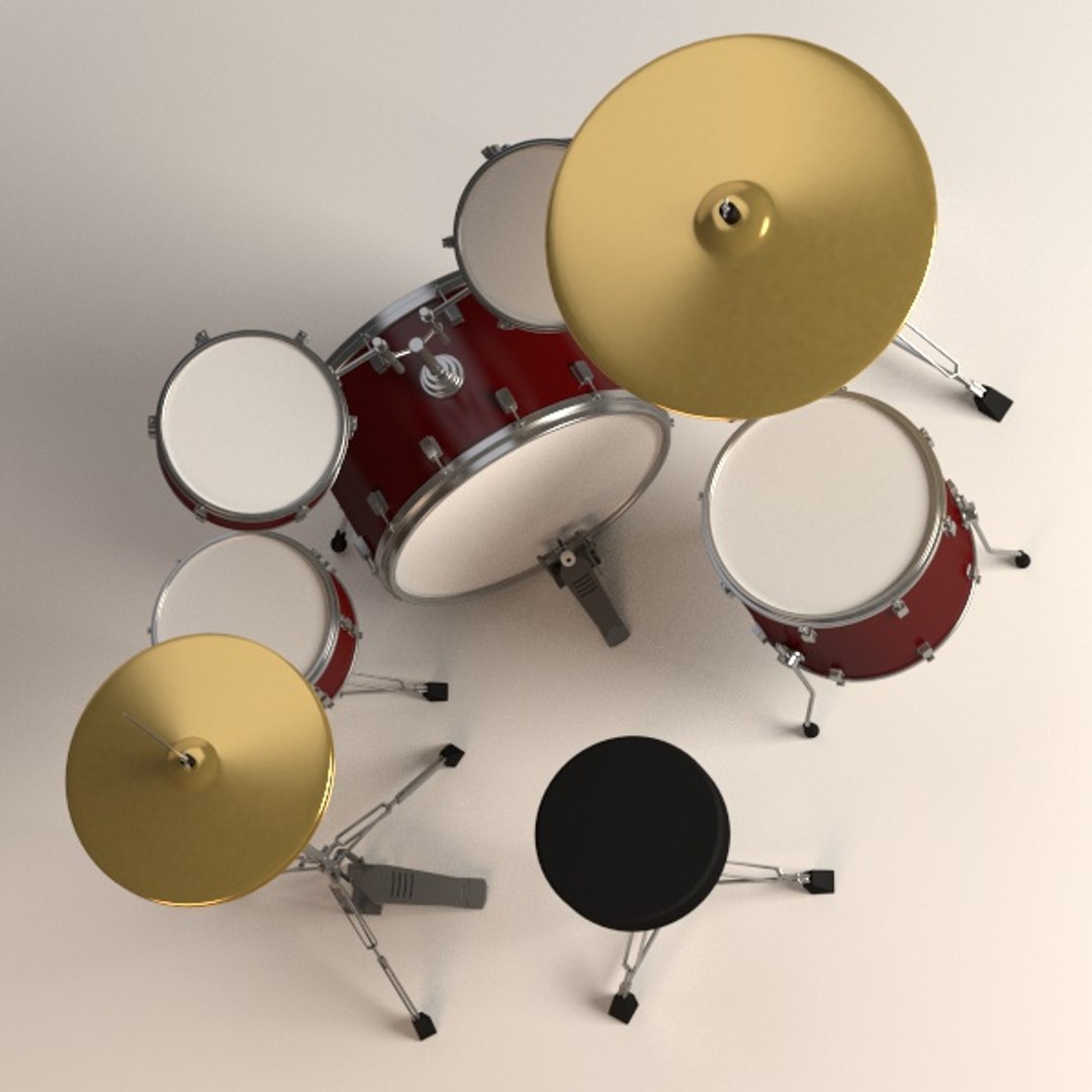 drumkit drum 3d 3ds