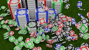 Poker Chips Particle Splatter 3D