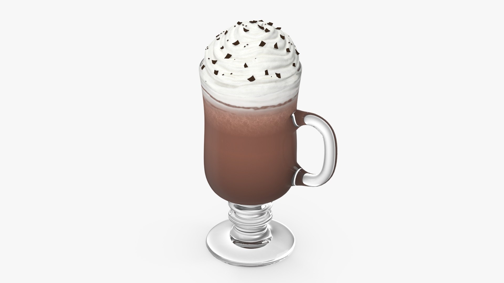 Irish Glass Hot Chocolate with Cream 3D model preview