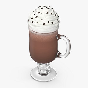 Irish Glass Hot Chocolate with Cream