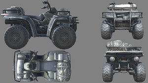 006-Quad-ATV-Bike -low poly game ready 3d model