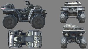 006-Quad-ATV-Bike -low poly game ready 3d model