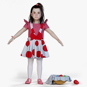 3D Hope Realistic Child Easter Themed Character model