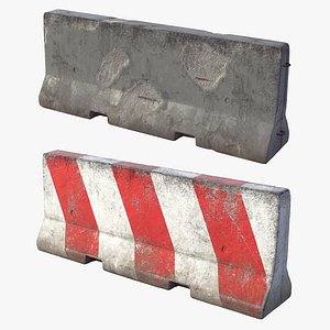 pbr concrete barrier 3D model
