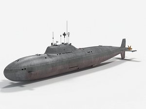 3D model Alfa  class submarine