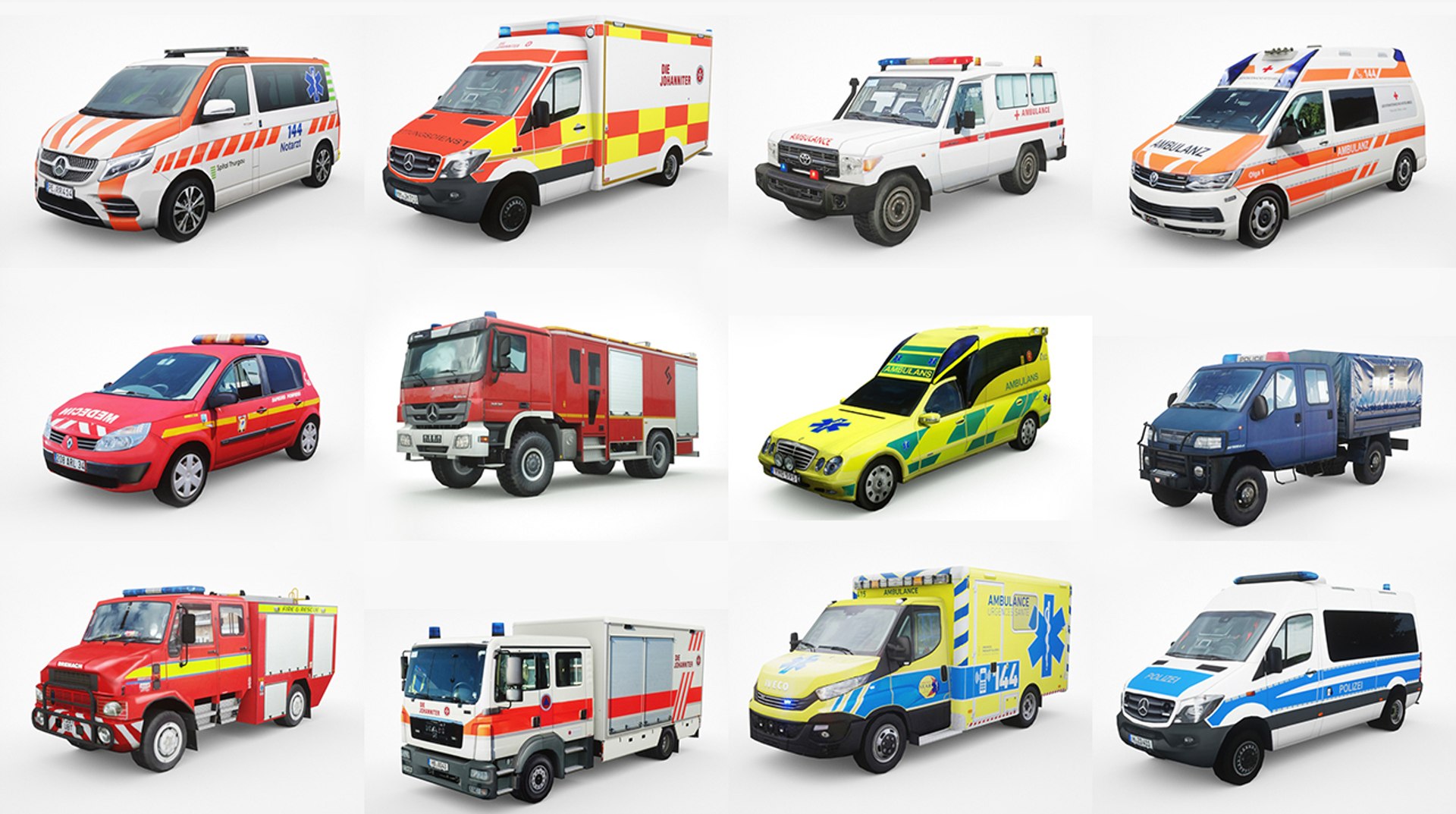 3D 12 Emergency European TurboSquid 1467170