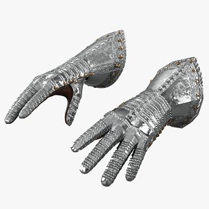 3D Medieval Knight Plate Gauntlets