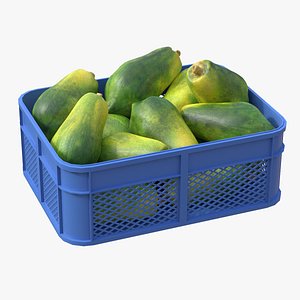 3D Papaya Plastic Crate