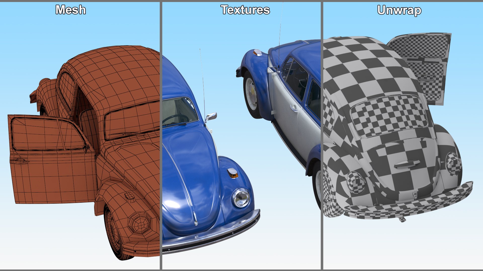 Iconic Volkswagen Beetle Rigged model https://p.turbosquid.com/ts-thumb/py/ncCmW1/TB/iconicvolkswagenbeetlerigged3dsmodel042/jpg/1722822682/1920x1080/fit_q87/818a0d8a425d2756a9c0e77662214d26b1ceea4e/iconicvolkswagenbeetlerigged3dsmodel042.jpg