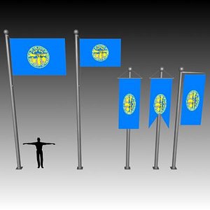 3d flag u model