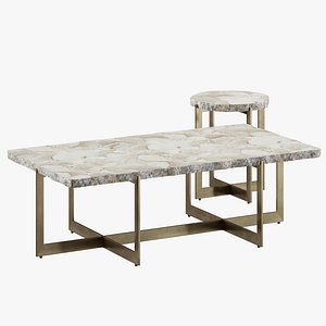 3D PALECEK Durham Fossilized Clam Coffee Table