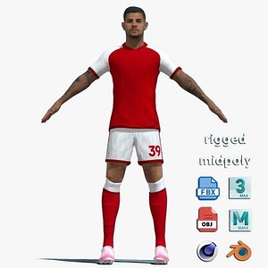 3D A-Pose Rigged Bruno Guimaraes 26-27 model