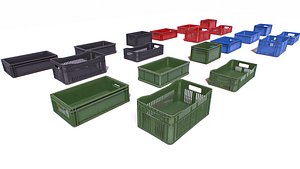 Plastic Crates 3D model