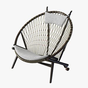 3d chair pp circle hans wegner
