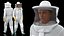 3D female professional beekeeper walking