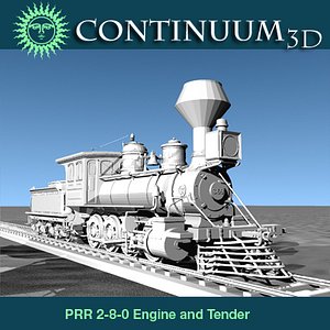 3dsmax prr 2-8-0 locomotives steam