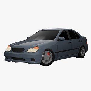 Stylized Lowpoly Mercedes C32 AMG - Game Ready 3D