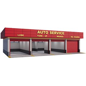 Car Service Building 3D model