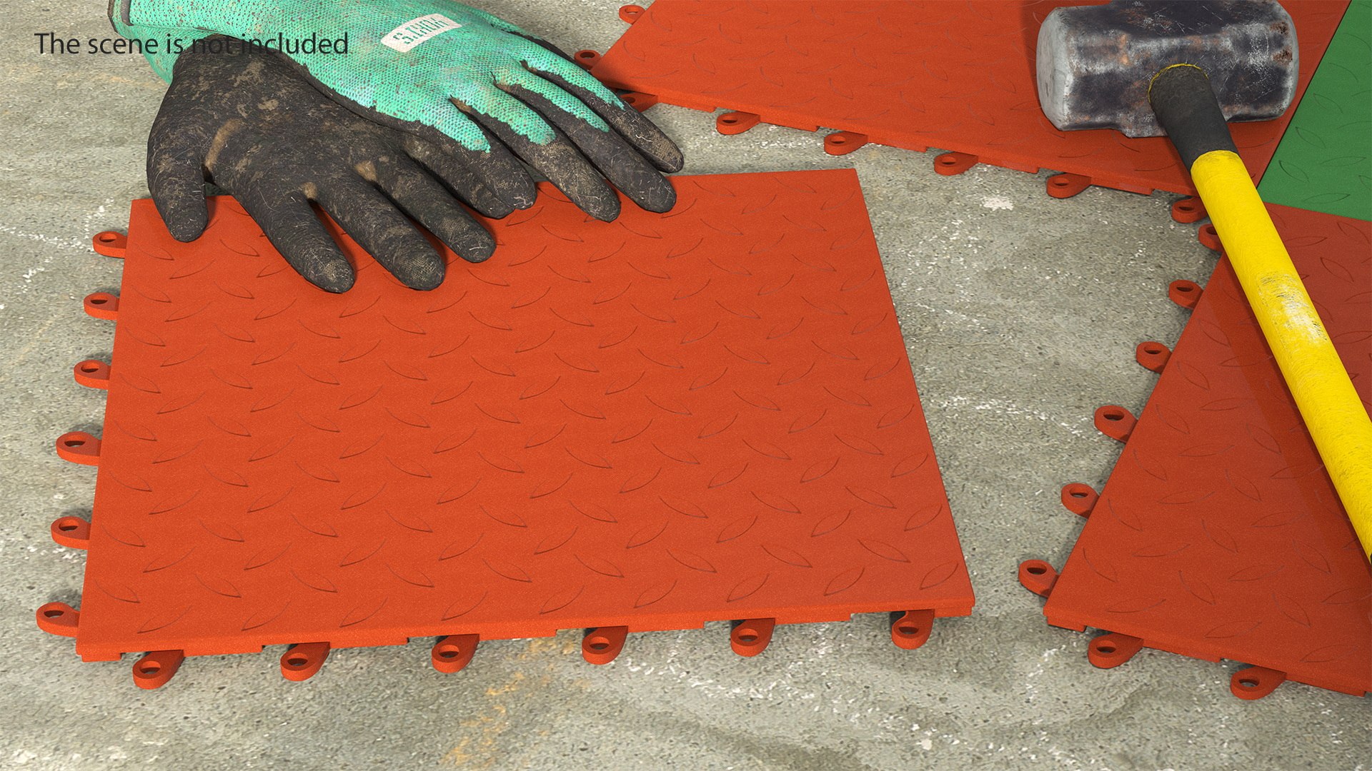 Connectable Gym Floor Mat Orange Model - TurboSquid 2234901