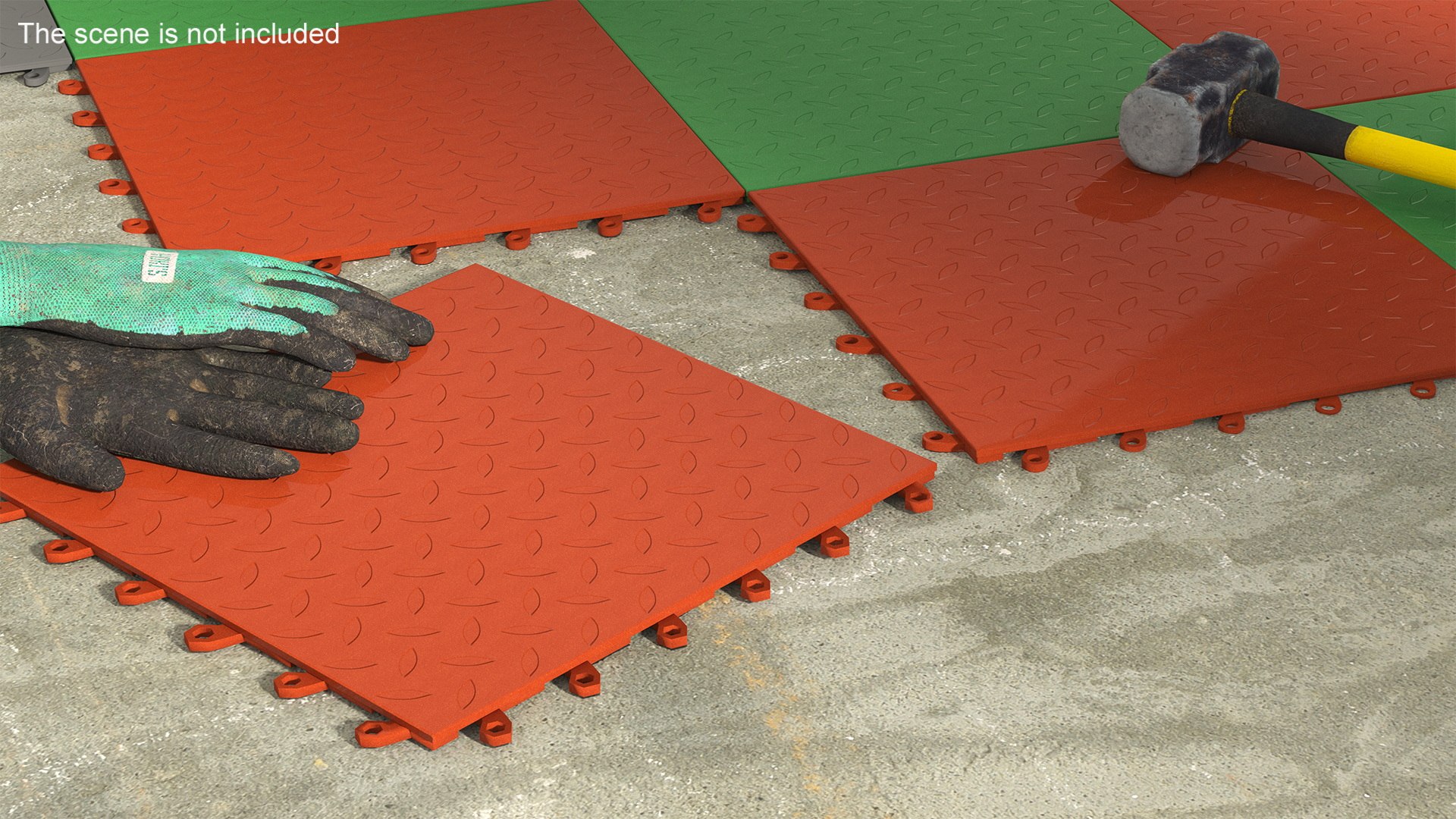 Connectable Gym Floor Mat Orange Model - TurboSquid 2234901