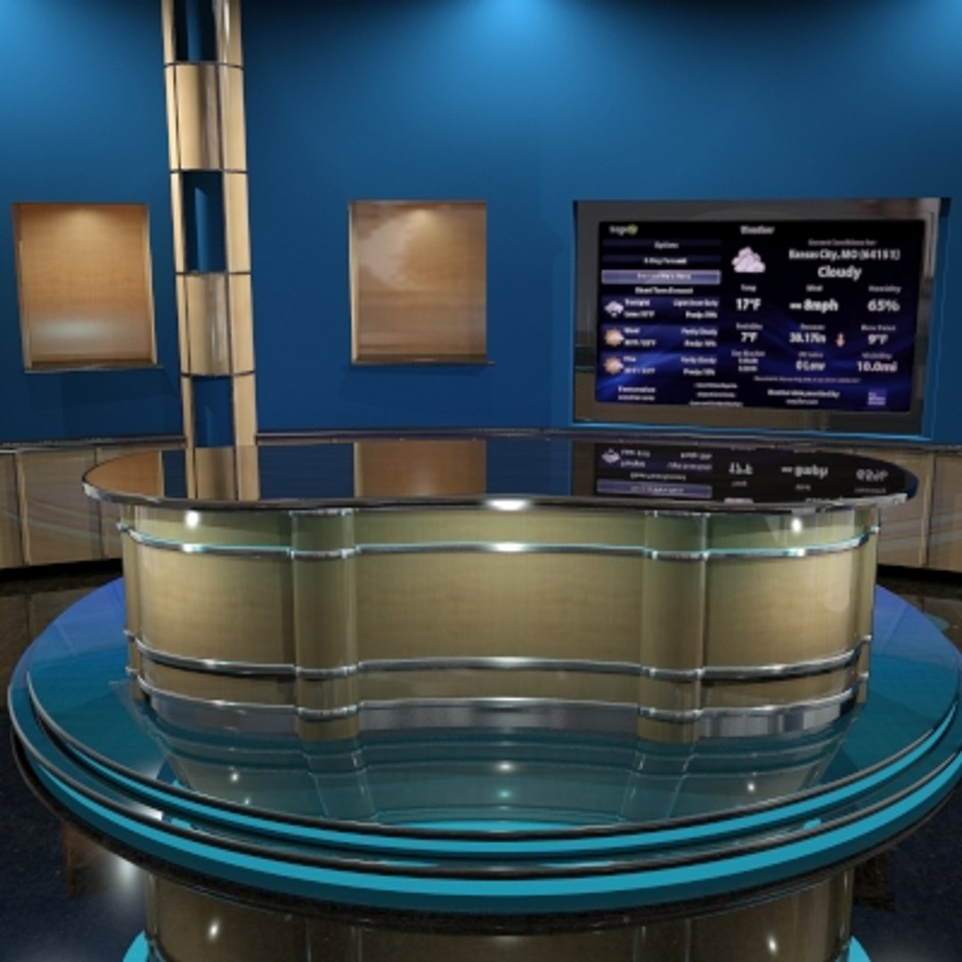 3d model news talk set