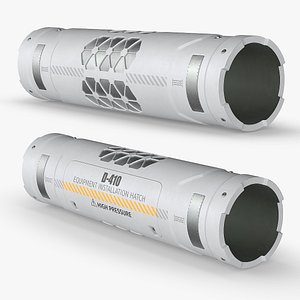 Equipment Hatch Pipe Segment D-410 White 3D model