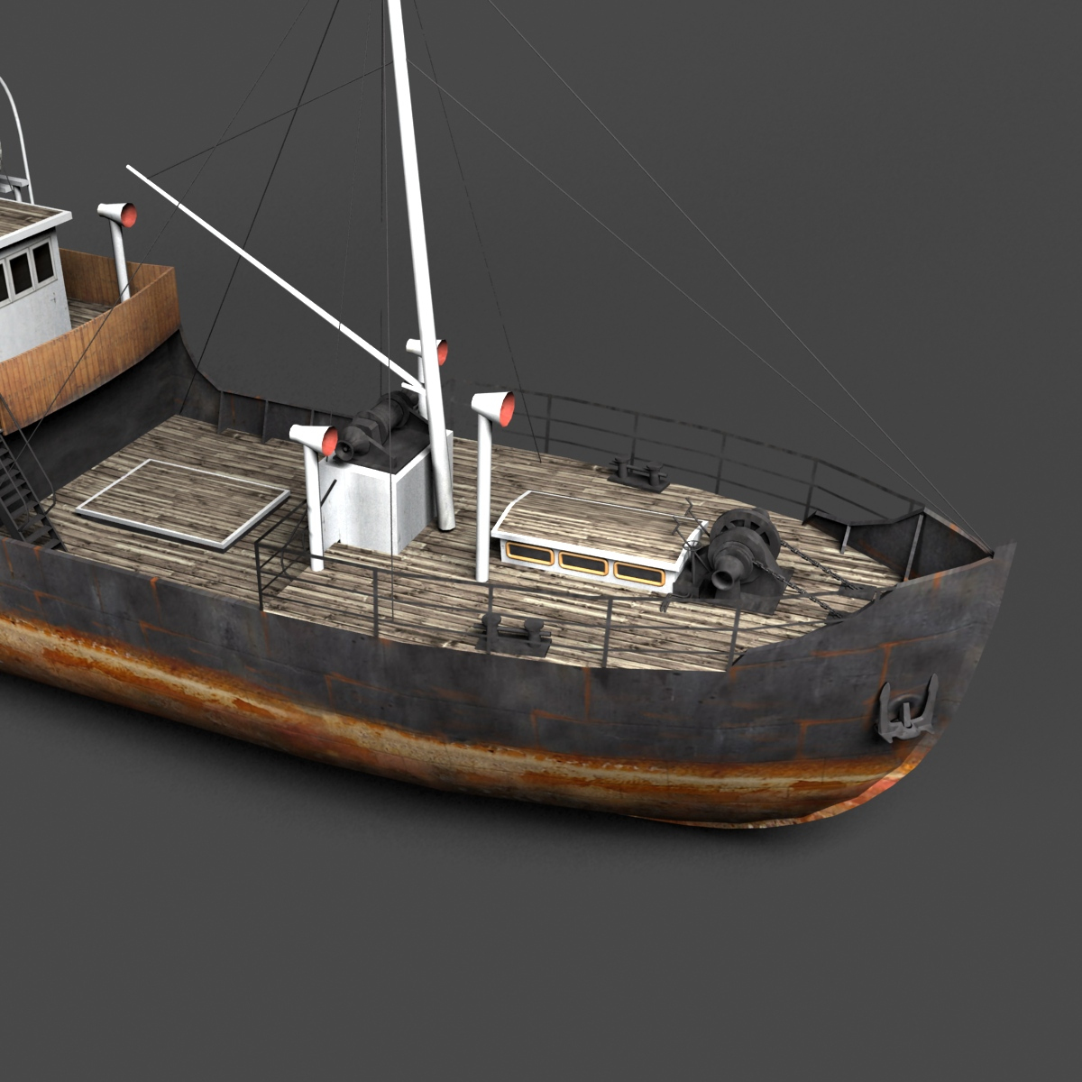 old steam ship 3d model