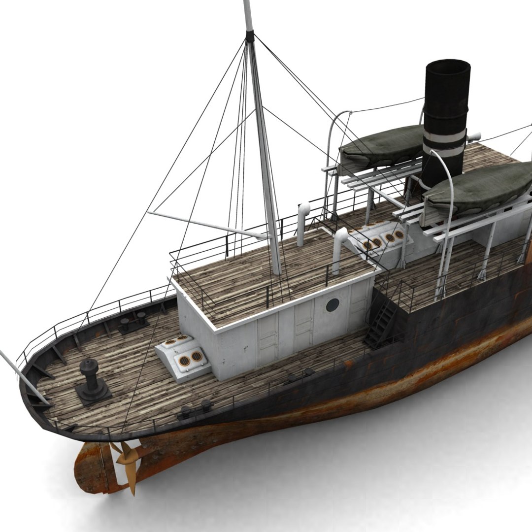 old steam ship 3d model